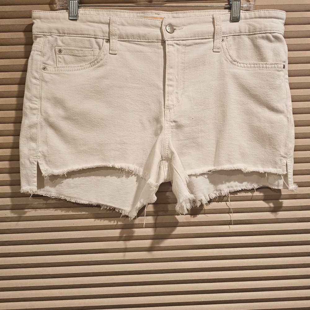 Joe's Jeans The Ozzie 4" Cut Off Short Field White Denim Raw Hem Size 31